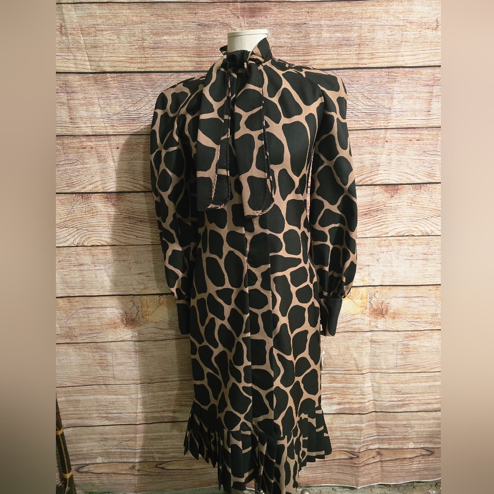 80's 90's Les Wilkes Tie Bow Dress